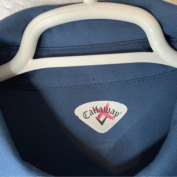 Callaway Blue W/Stripes 100%Polyester Golf Polo Size L - Picture 4 of 5